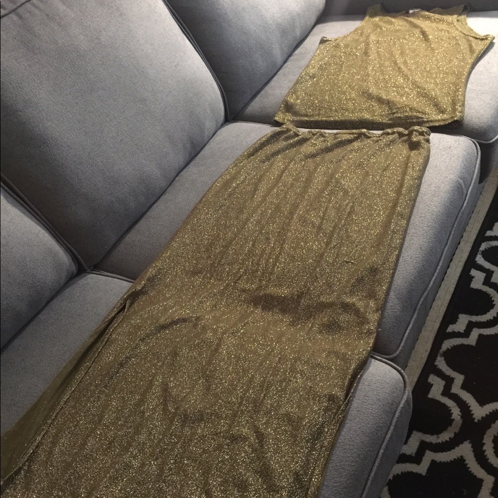 Two piece Glitter Olive Green